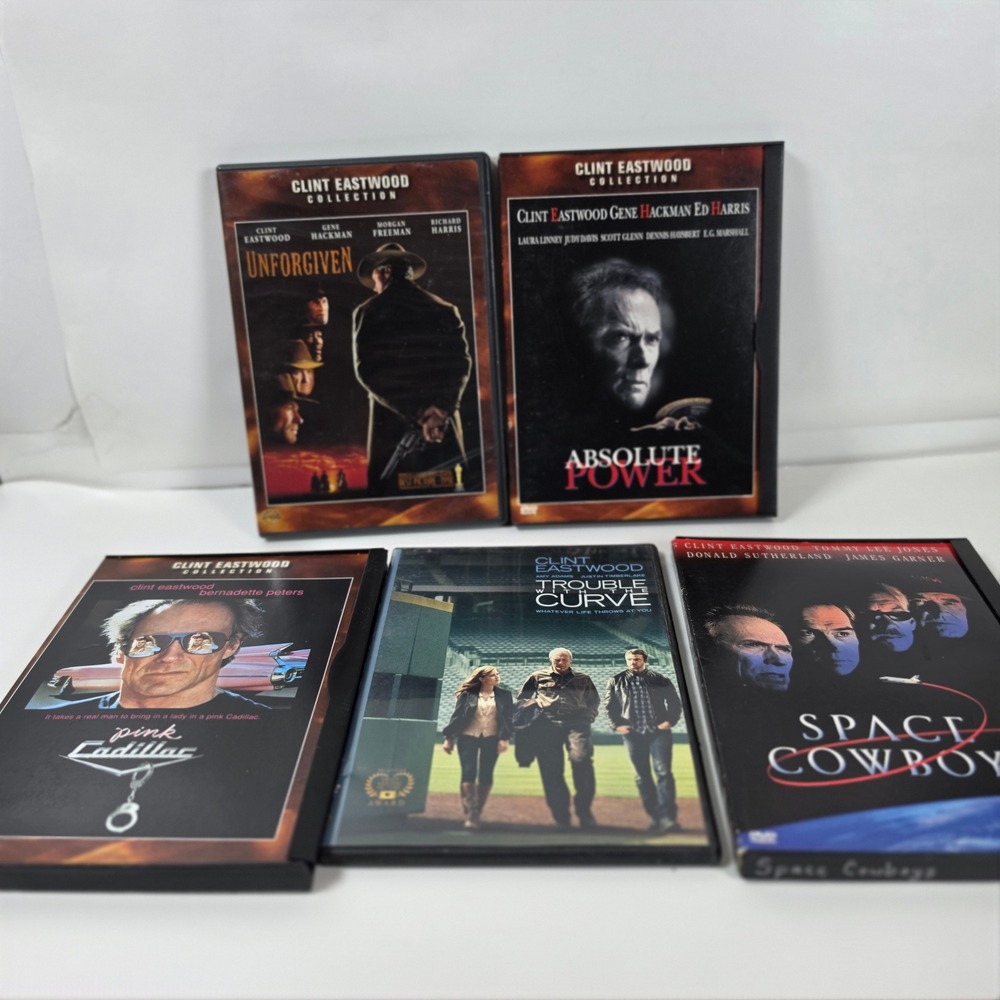 Clint Eastwood DVD Lot of 5 Unforgiven Absolute Power Space Cowboy Pink Cadillac
